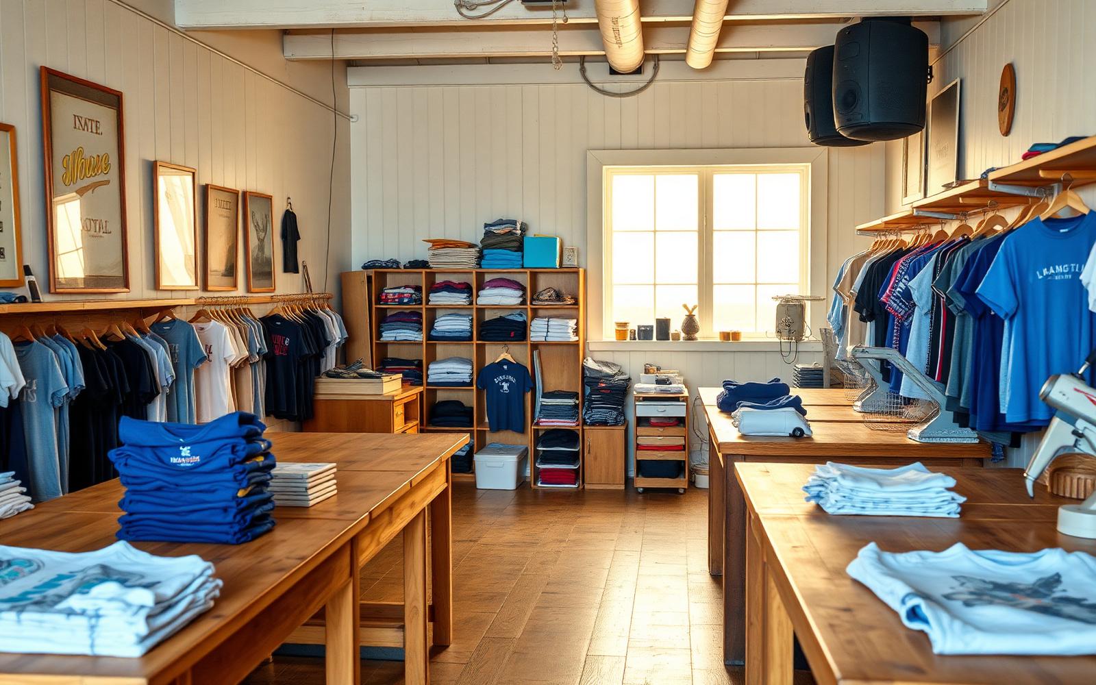 Interior of the Grand Strand Tees Myrtle Beach print workshop